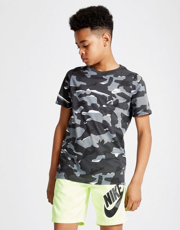 Nike All Over Print Camo T-Shirt Harmaa