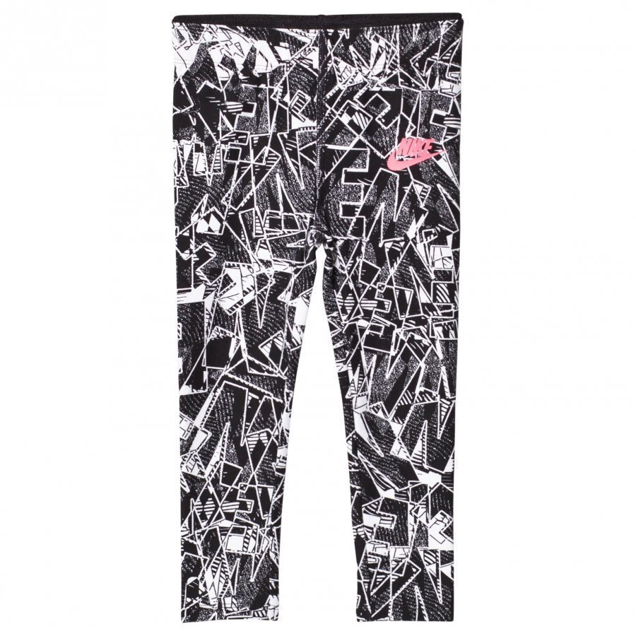 Nike Black White Logo Mash Up Print Leggings Legginsit