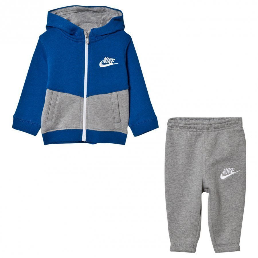 Nike Blue And Grey Infants Fleece Track Suit Verryttelyasu