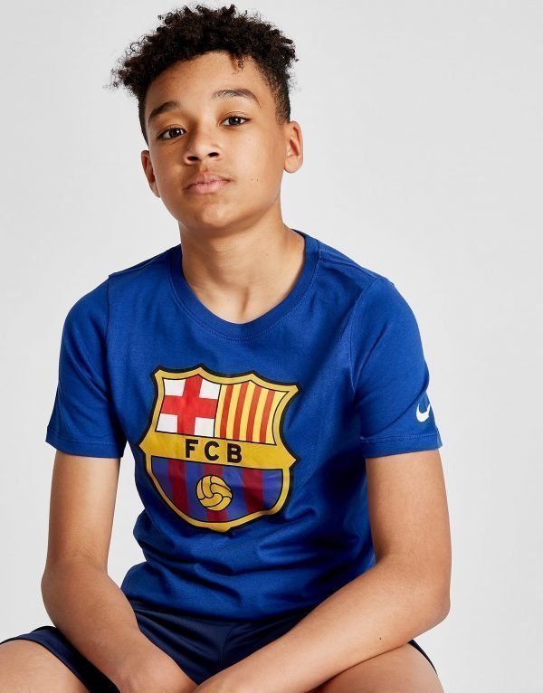 Nike Fc Barcelona Crest T-Shirt Sininen