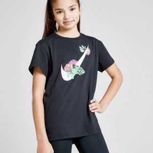Nike Girls' Floral Swoosh T-Shirt Musta