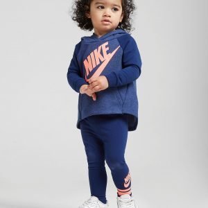 Nike Girls' Long Line Huppari / Legginsit Setti Sininen