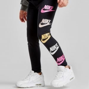 Nike Girls' Shine Multi Logo Leggings Leggingsit Musta