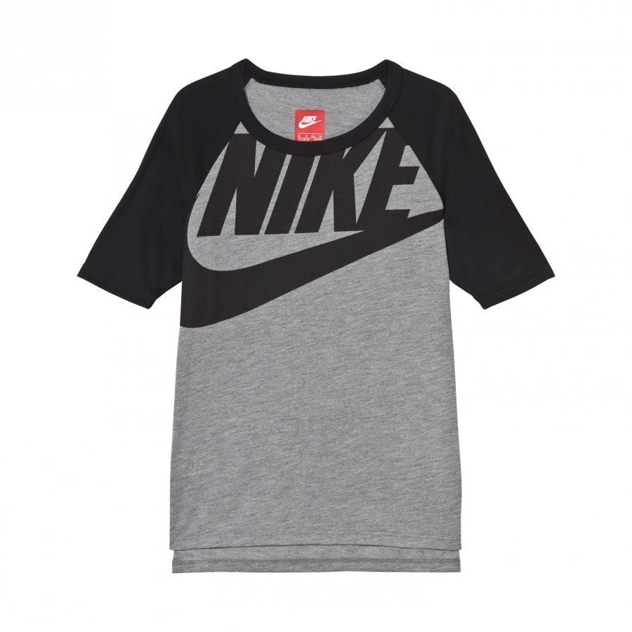 Nike Grey And Black Branded 3/4 Sleeve Tee T-Paita
