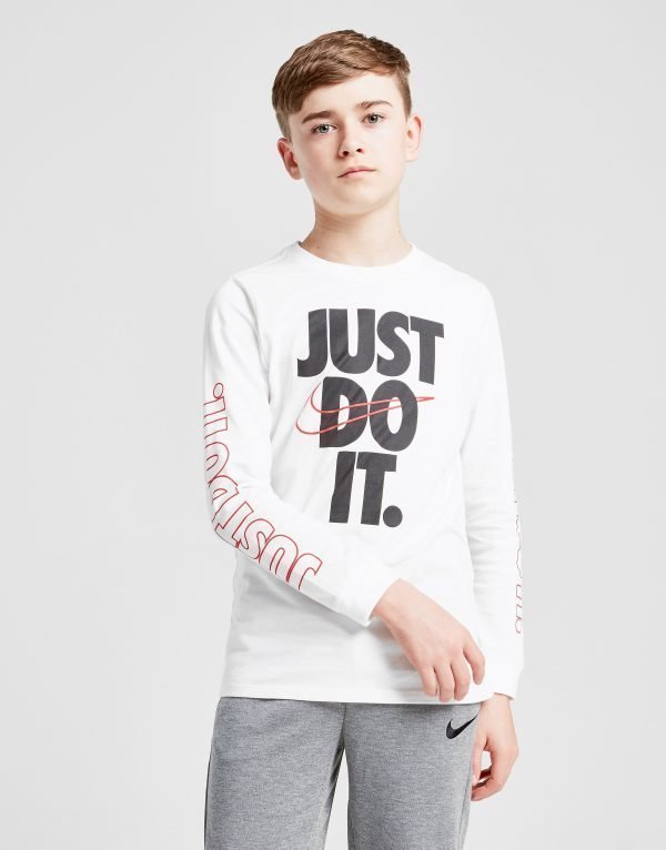 Nike Just Do It Long Sleeve T-Shirt Valkoinen