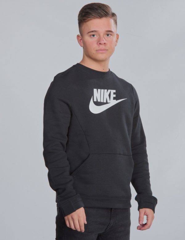 Nike Ls Crew Club Flc Hbr Neule Musta