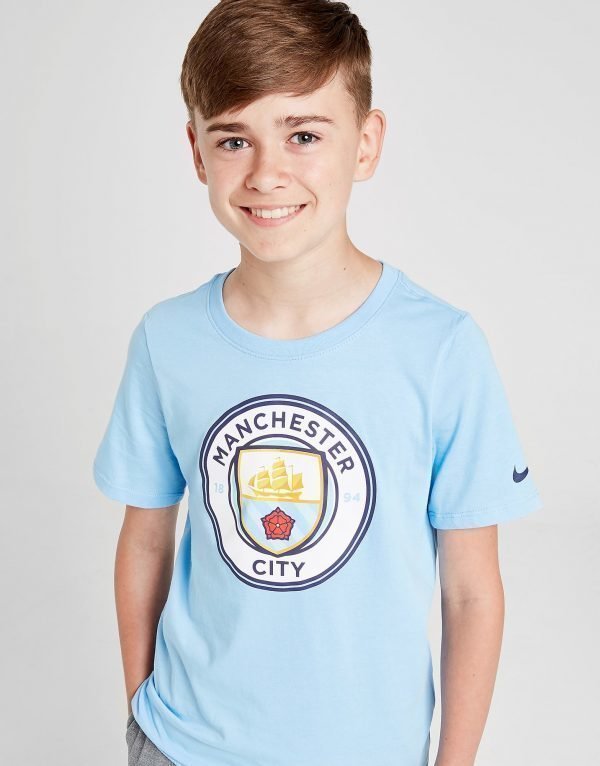 Nike Manchester City Fc Crest T-Shirt Sininen
