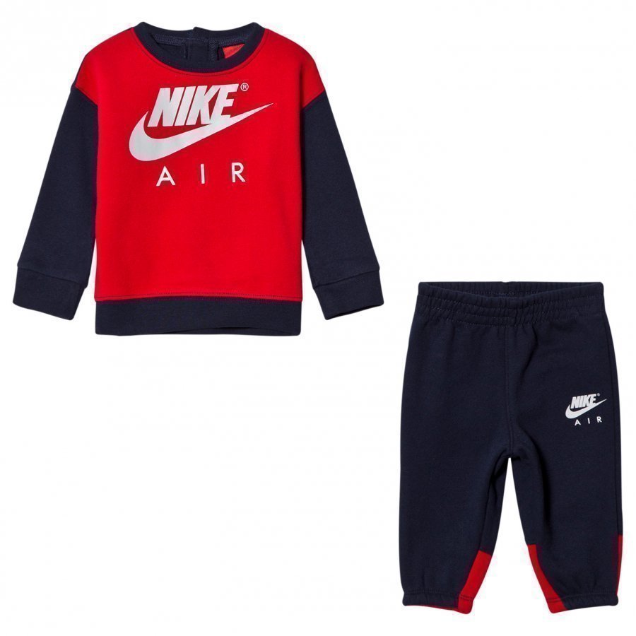 Nike Navy And Red Nike Air Crew Fleece Set Asusetti