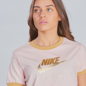 Nike Nsw Tee Nike Air Logo Ringer T-Paita Vaaleanpunainen