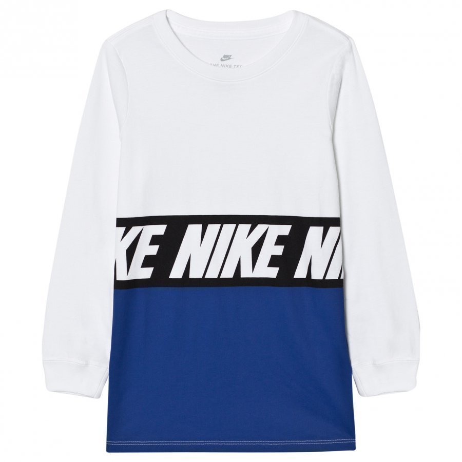 Nike Sportswear Advance 15 Long Sleeve Tee White/Blue Jay Pitkähihainen T-Paita