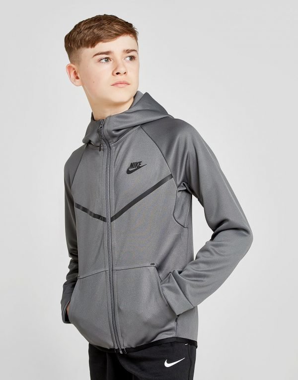 Nike Tech Poly Full Zip Hoodie Harmaa