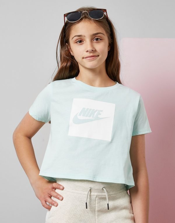 Nike Tyttöjen Crop Box T-Paita Vihreä