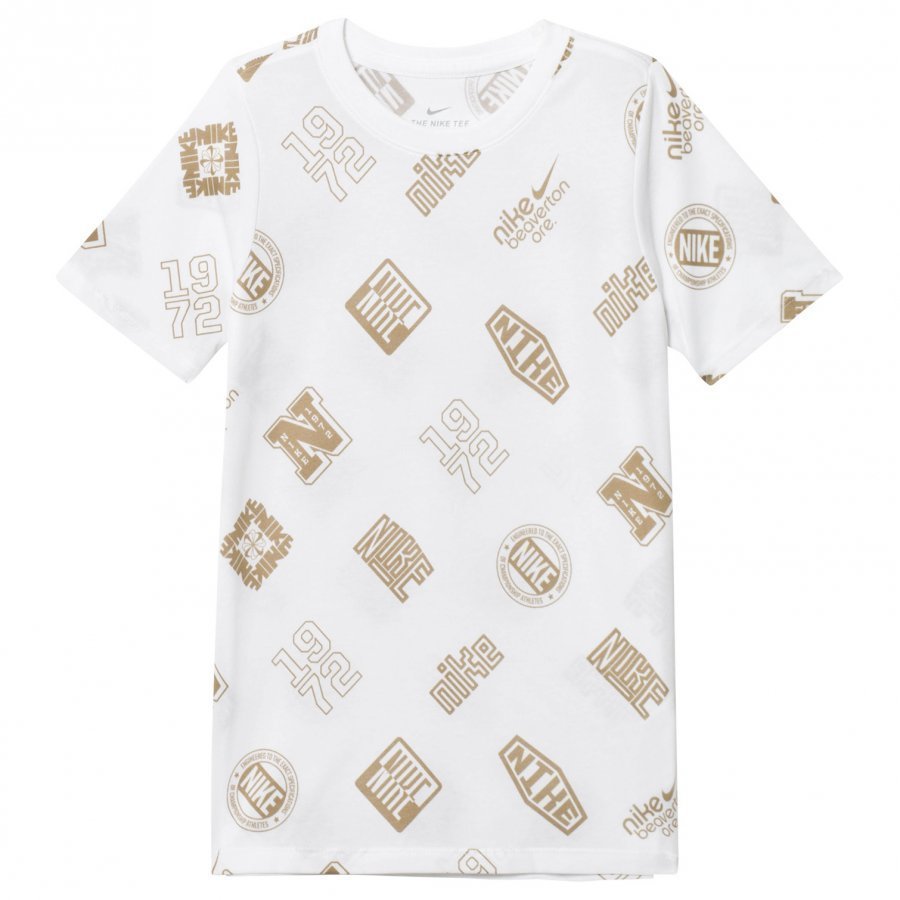 Nike White Logo Stickers Tee T-Paita