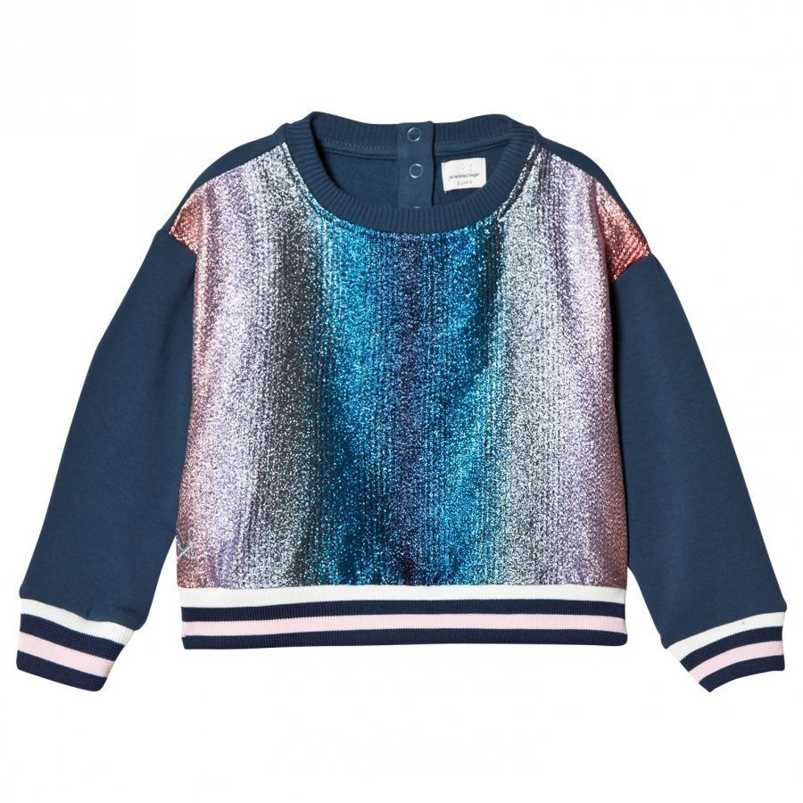 No Added Sugar Pink And Blue Lurex Stripe Sweater Oloasun Paita