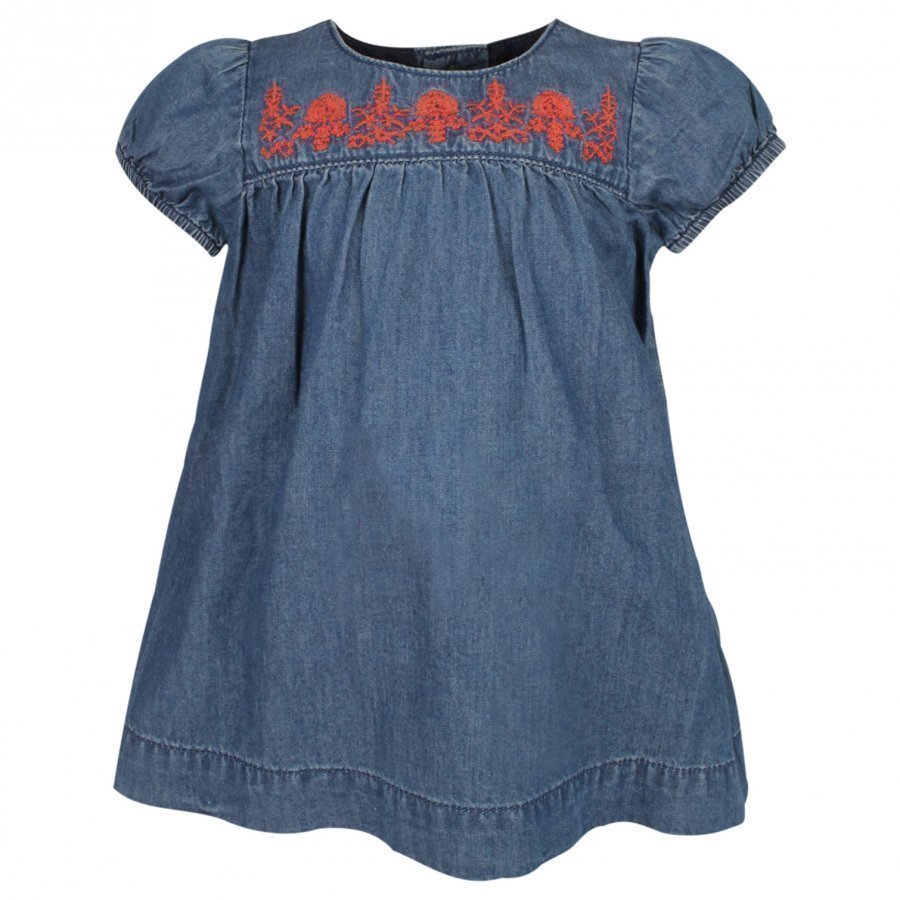 Noa Noa Miniature Dress Short Sleeve Denim Blue Mekko