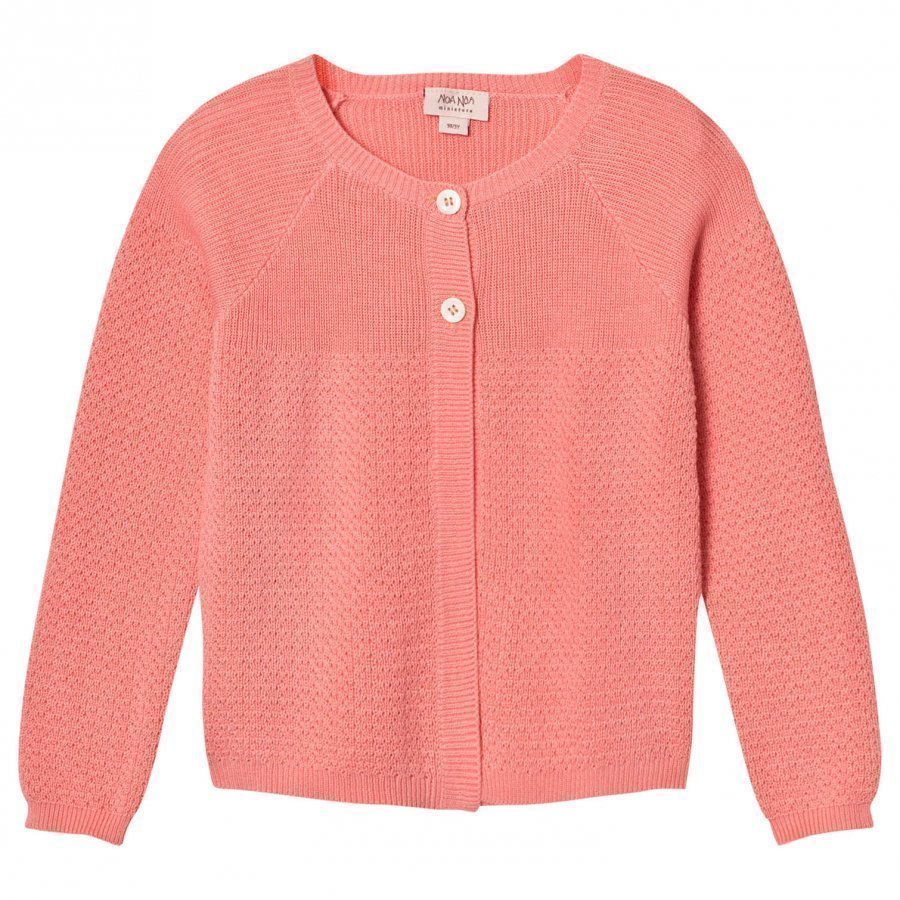 Noa Noa Miniature Mini Organic Knit Cardigan Strawberry Ice Neuletakki