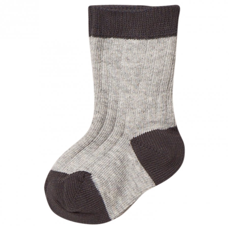 Noa Noa Miniature Rib Ankle Socks Light Grey Sukat