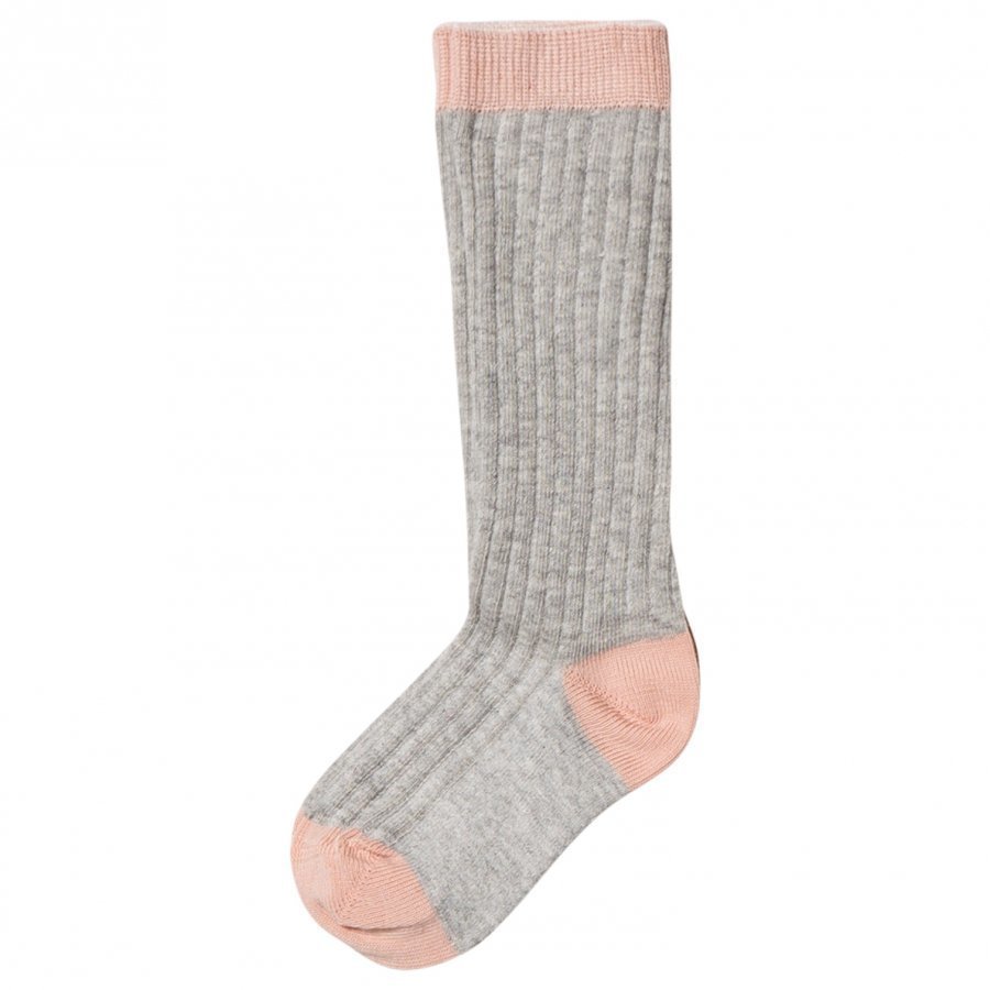 Noa Noa Miniature Rib Knee Socks Light Grey Sukat