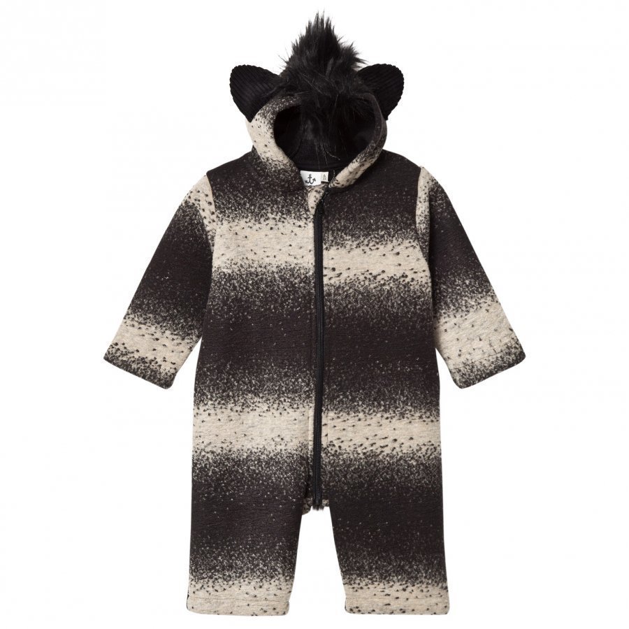 Noe & Zoe Berlin Black Skunk Hooded Onesie Kokopuku