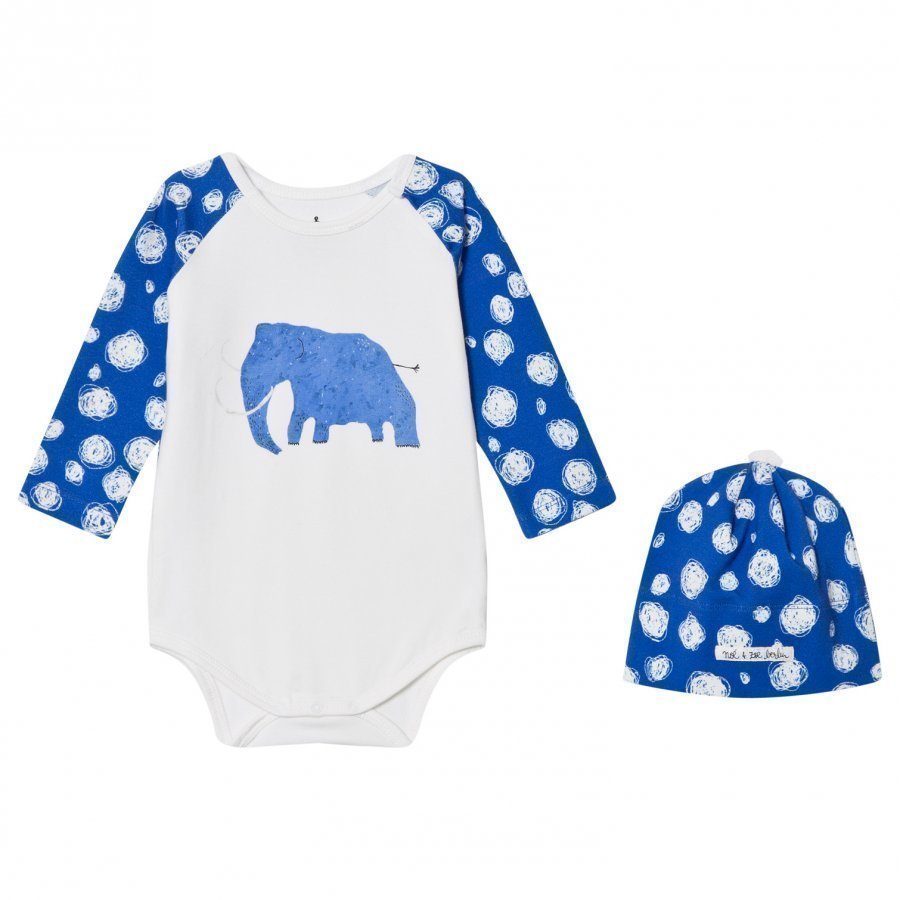 Noe & Zoe Berlin Blue Mammoth Hat And Baby Body Gift Set Lahjasetti