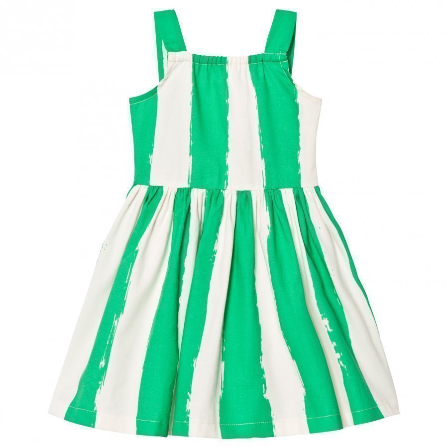 Noe & Zoe Berlin Green Stripe Print Cotton Dress Mekko