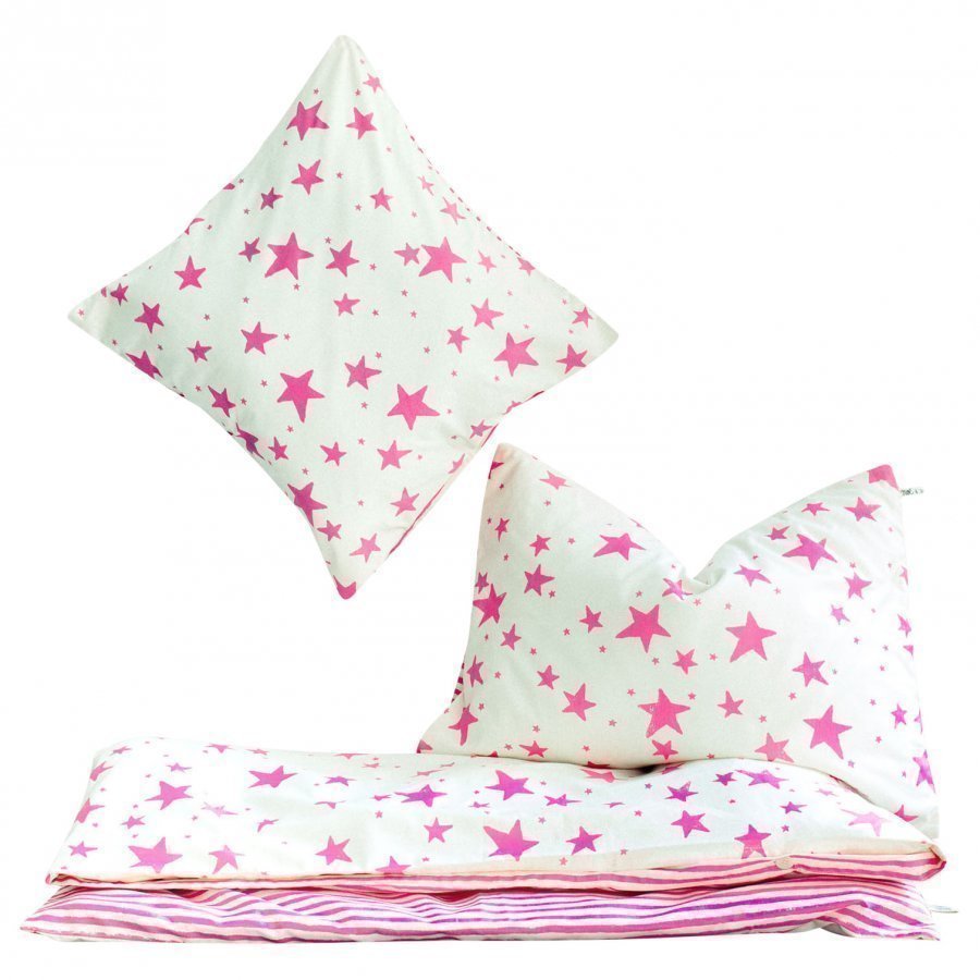 Noe & Zoe Berlin Junior Bedding Neon Pink Stars & Stripes Pussilakanasetti