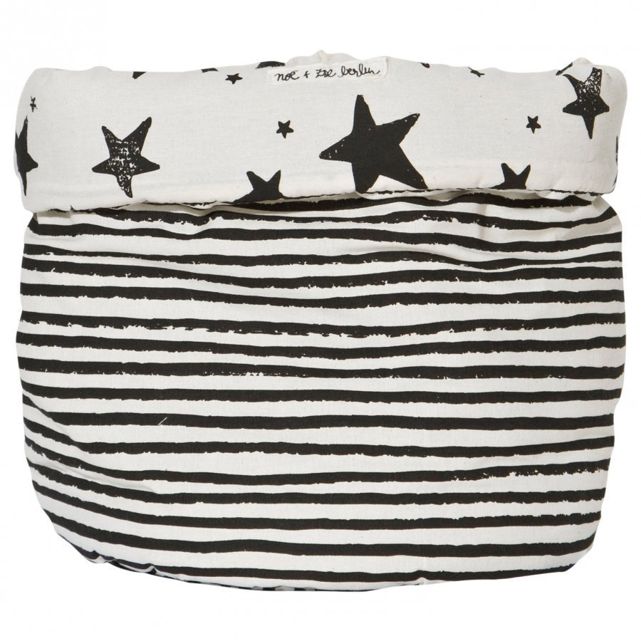 Noe & Zoe Berlin Large Storage Basket Black Stars & Stripes Säilytyslaatikko