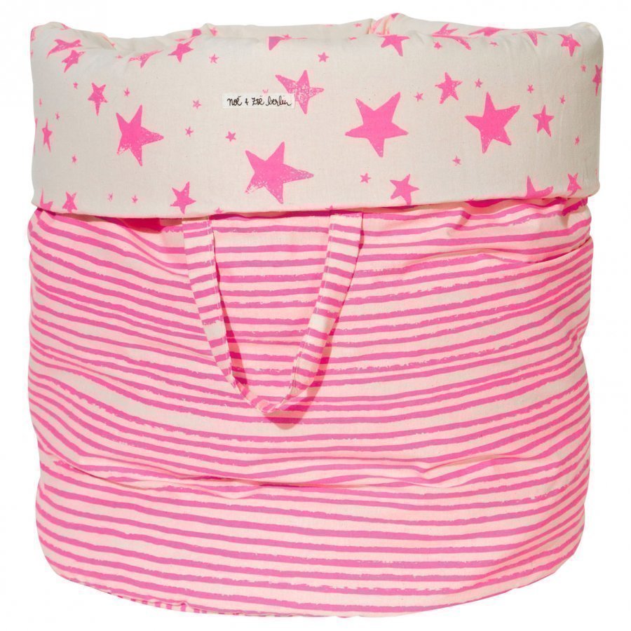 Noe & Zoe Berlin Large Storage Basket Pink Stars & Stripes Säilytyslaatikko