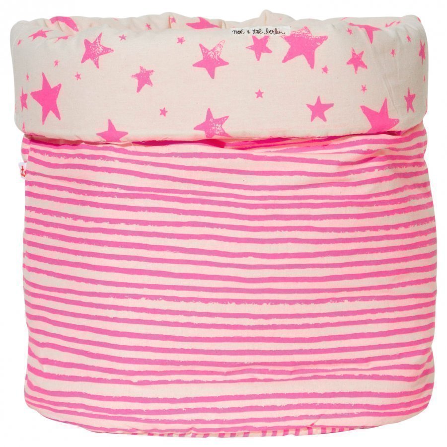 Noe & Zoe Berlin Medium Storage Basket Pink Stars & Stripes Säilytyslaatikko