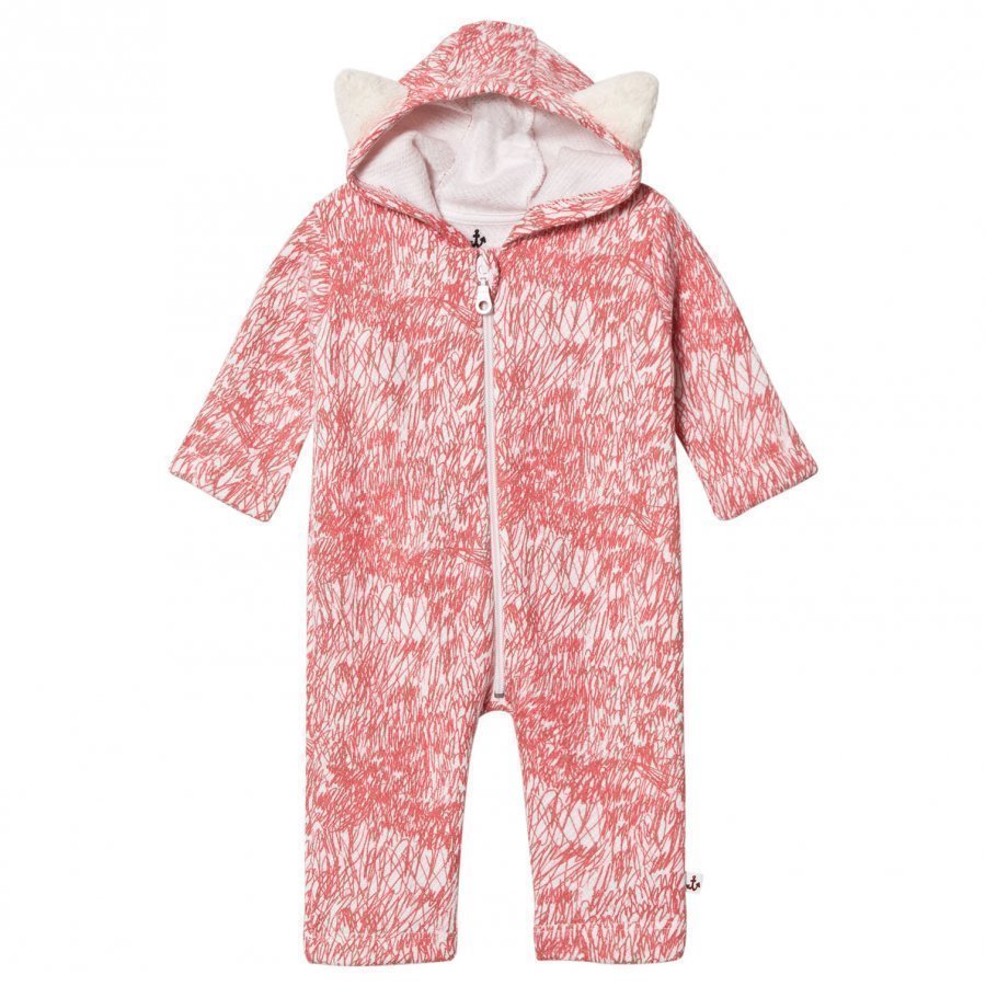 Noe & Zoe Berlin Pink Fur Printed Hooded Onesie Kokopuku