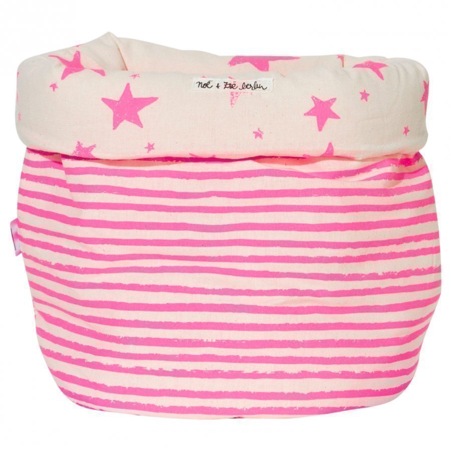 Noe & Zoe Berlin Storage Basket S Pink Stars & Stripes 25x30 Säilytyslaatikko