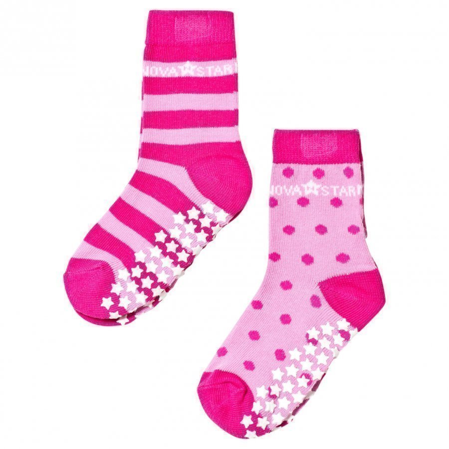 Nova Star 2-Pack Anti-Slip Pink Socks Sukat