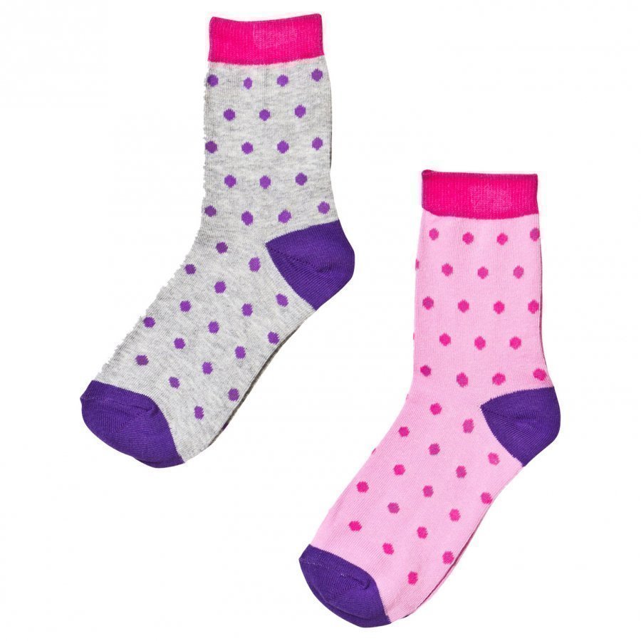 Nova Star 2-Pack Dot Socks Pink/Grey Sukat
