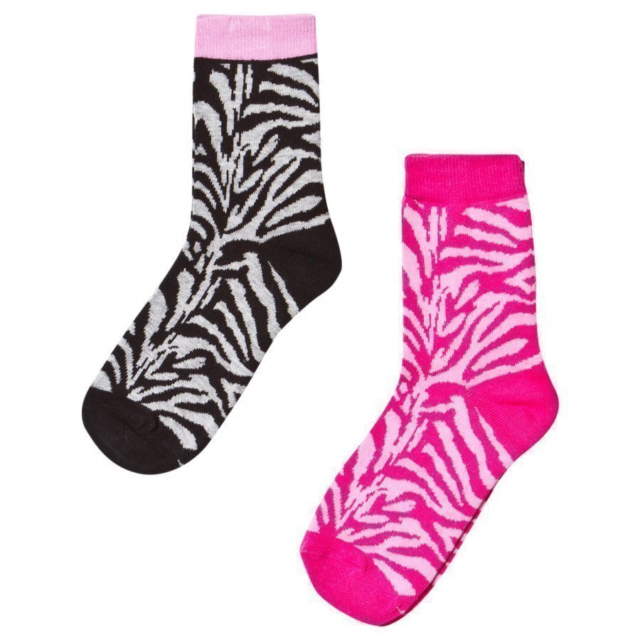 Nova Star 2-Pack Zebra Socks Pink/Black Sukat