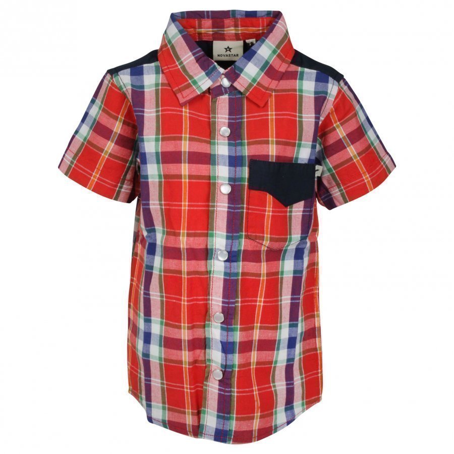 Nova Star Checkered Shirt Red Kauluspaita