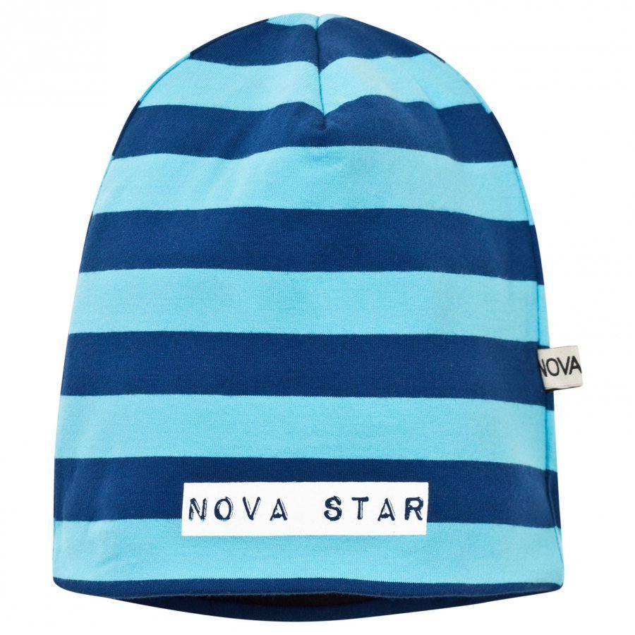 Nova Star Fleece Lined Beanie Striped Blue Pipo