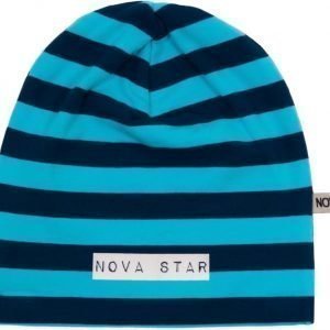 Nova Star Pipo W-Beanie Striped Blue Blue