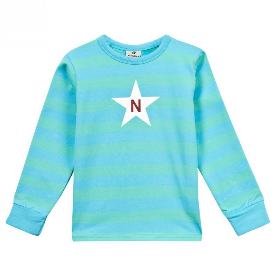 Nova Star Striped Tee Mint Blue Pitkähihainen T-Paita