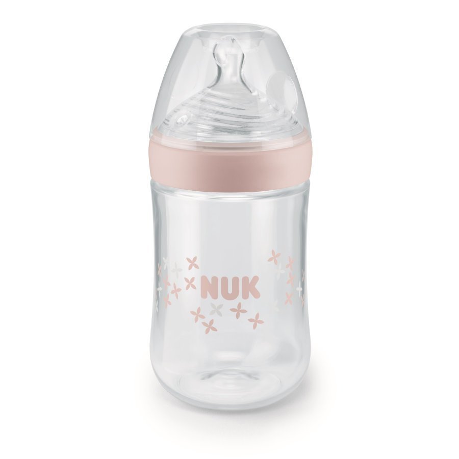 Nuk Nature Sense Tuttipullo 260 Ml Silikonitutti Koko 2 M Vaaleanpunainen