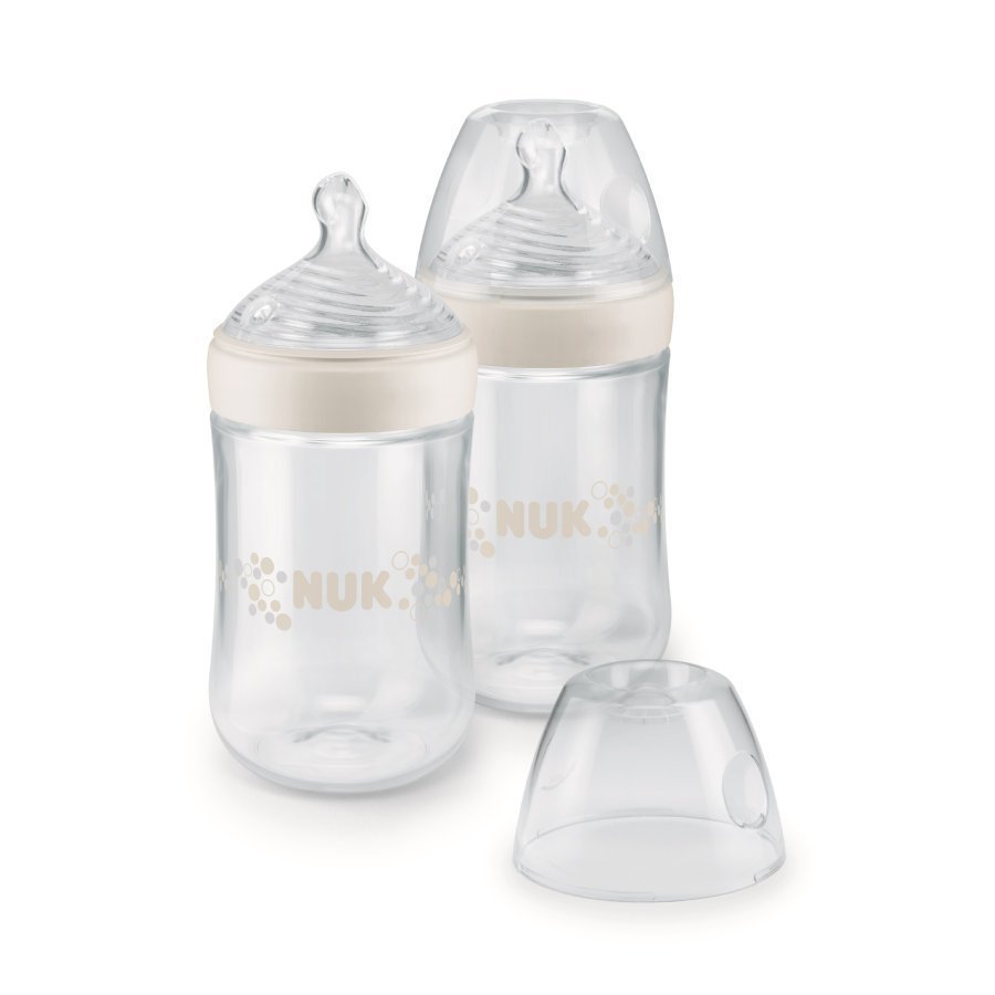 Nuk Nature Sense Tuttipullo 260 Ml Silikonitutti Koko 2 M Valkoinen 2 Kpl