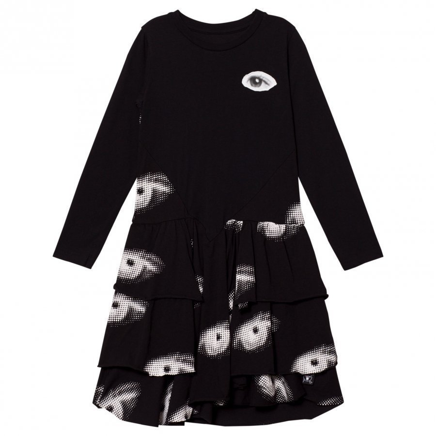 Nununu Eye Layered Dress Black Mekko