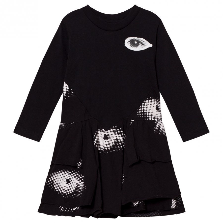 Nununu Eye Layered Dress Black Mekko