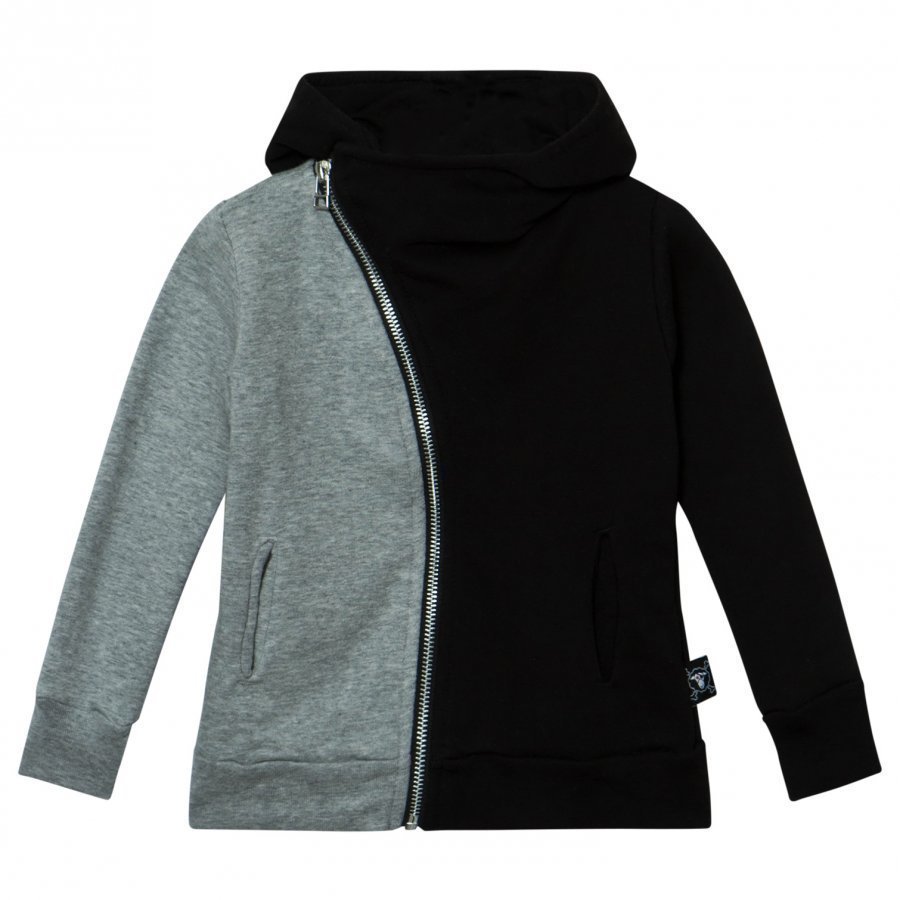 Nununu Half & Half Zip Hoodie Black/Heather Grey Huppari