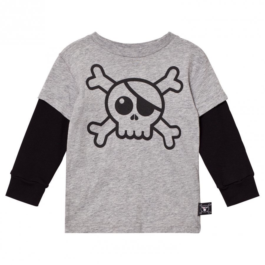 Nununu Skull T-Shirt Heather Grey Pitkähihainen T-Paita