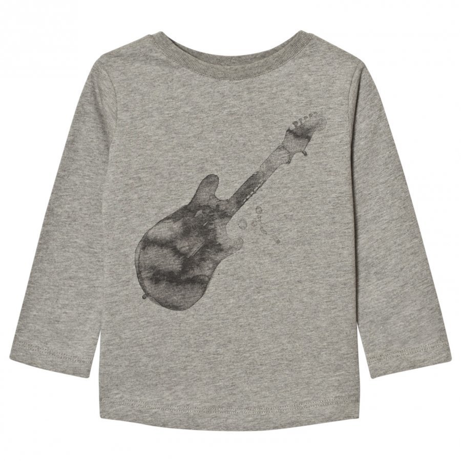 One We Like One Gitarr Long Sleeve T-Shirt Grey Melange T-Paita