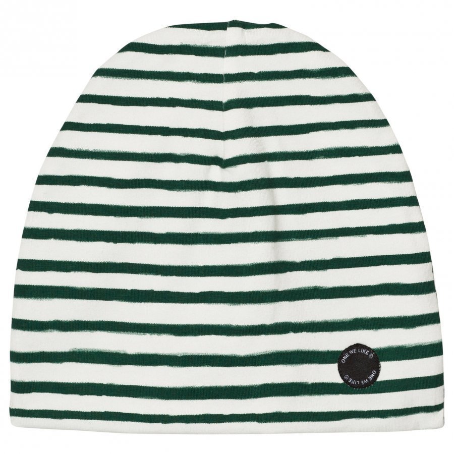 One We Like Stripe Hat White/Green Pipo