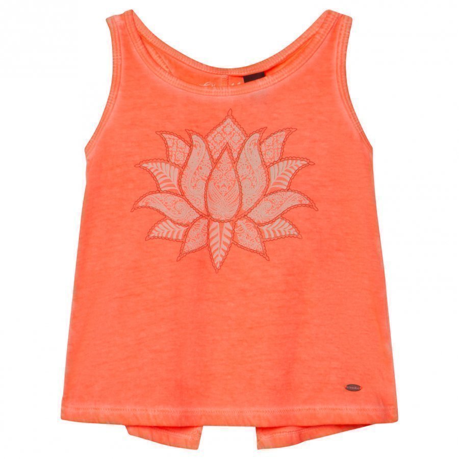 Oneill Fluoroescent Peach Cooler Graphic Tank Top Liivi