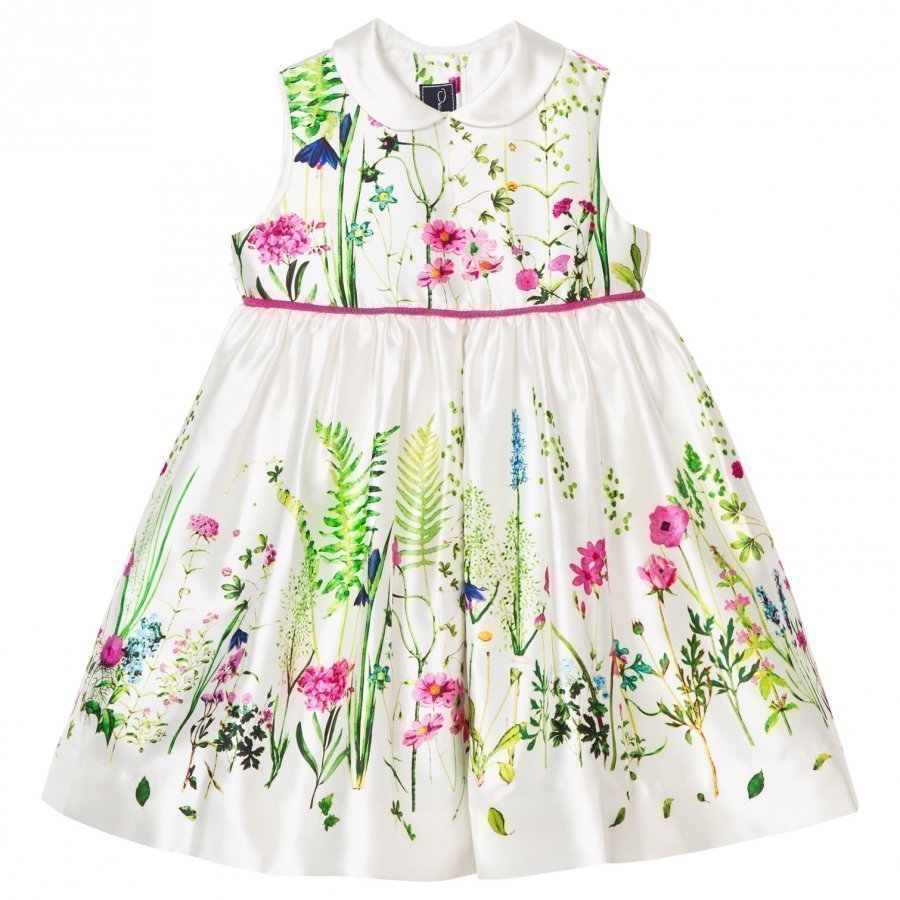 Oscar De La Renta Botanical Border Mikado Pinafore Dress Mekko