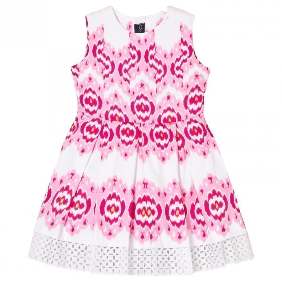 Oscar De La Renta Pink Ikat Cotton Party Dress Juhlamekko