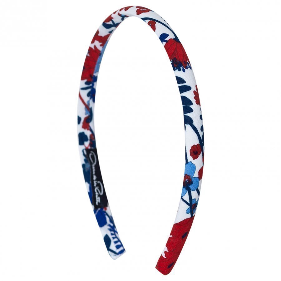 Oscar De La Renta Red Blue Headband Hiuspanta